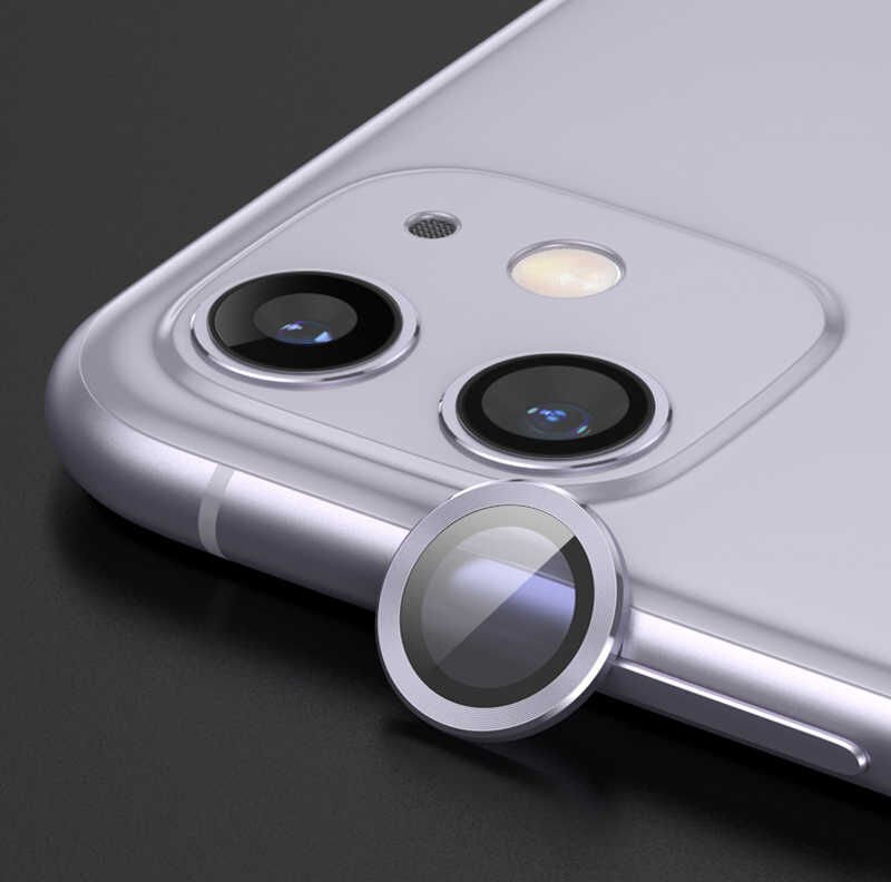 Apple iPhone 12 Mini Kamera Lens Koruyucu Kolay Takma Aparatlı (CL-01) Lila