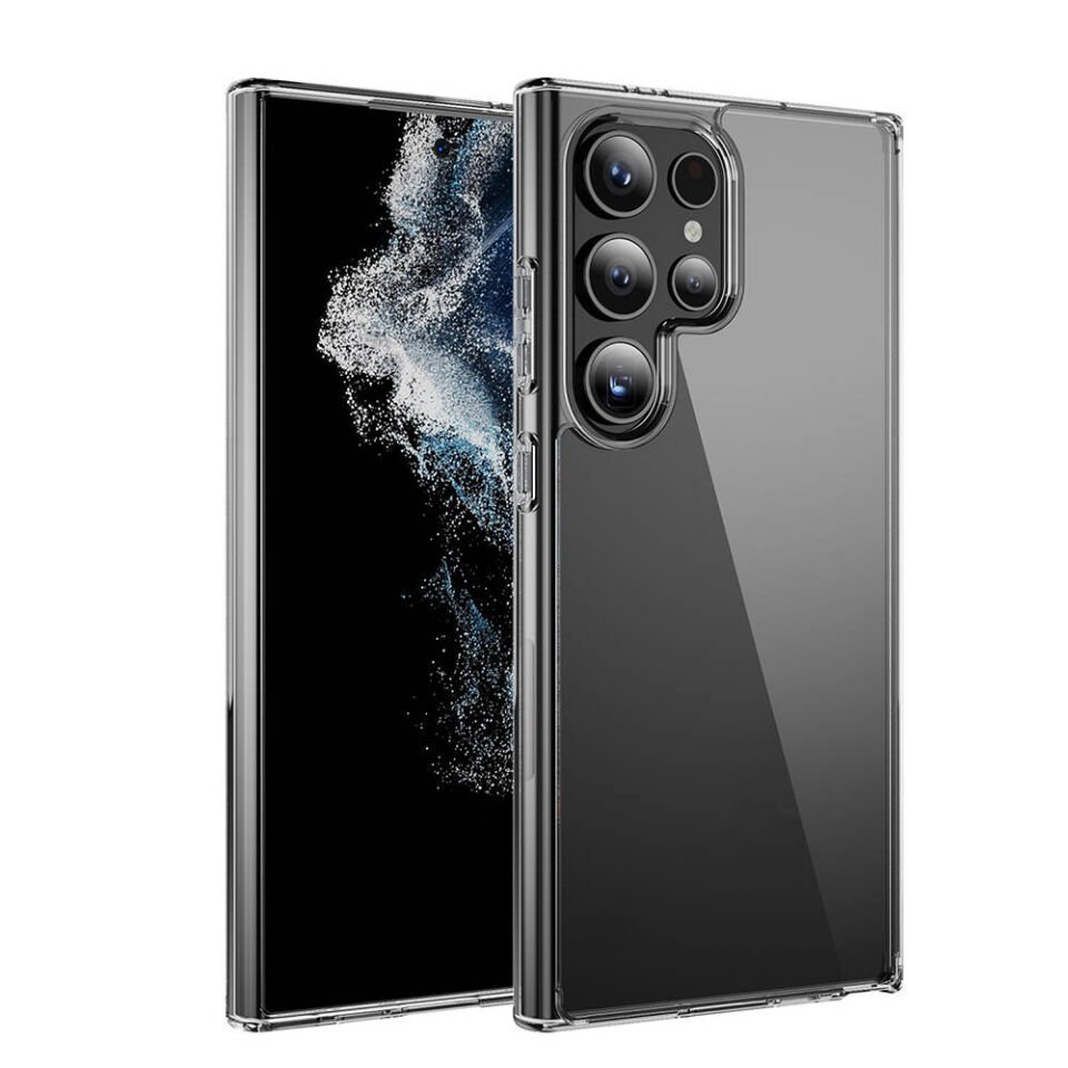 Samsung Galaxy S24 Ultra Kılıf Kristal Şeffaf Sert Pc Pürüssüz Saydam Kapak (DROGA) Renksiz