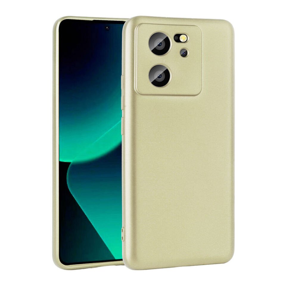 Xiaomi Mi 13T Pro Kılıf Yumuşak Dokulu Soft İnce Mat Silikon Kapak (PREMİER) Gold