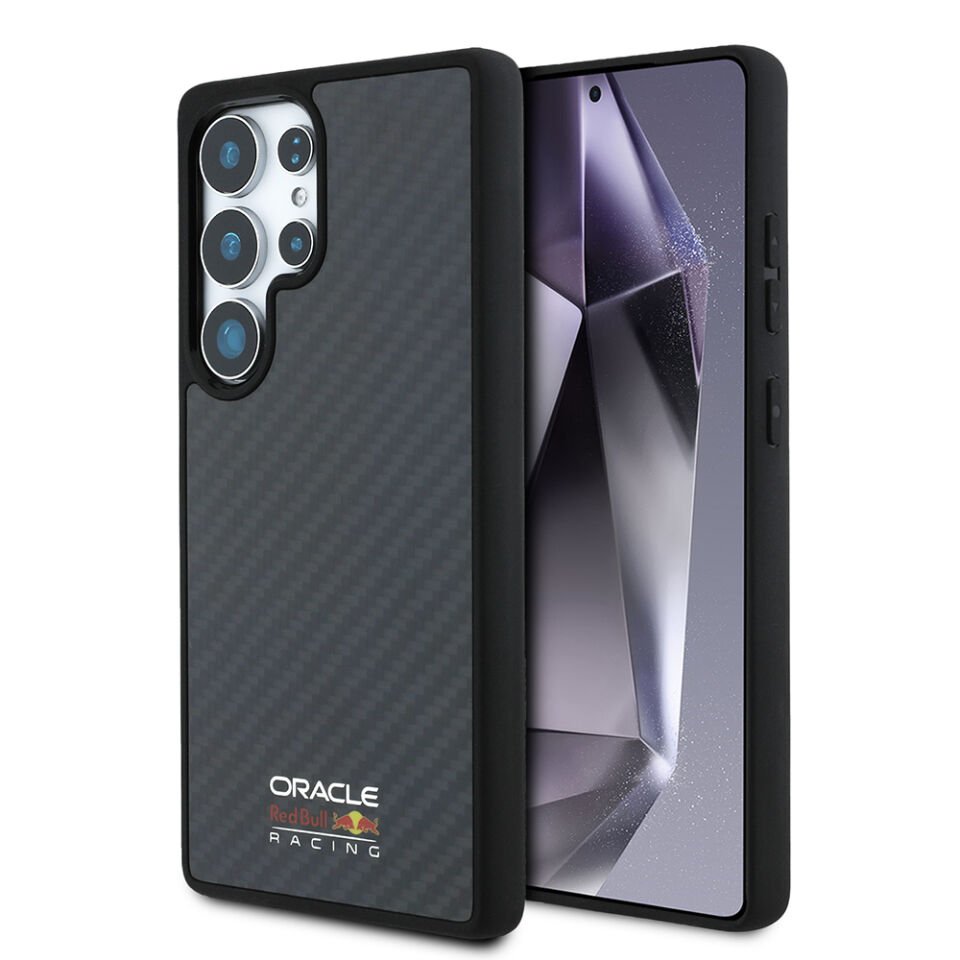 Galaxy S25 Ultra Kılıf Redbull Orjinal Lisanslı Magsafe Şarj Özellikli Karbon Fiber Tasarımlı Parlayan Logolu Kapak