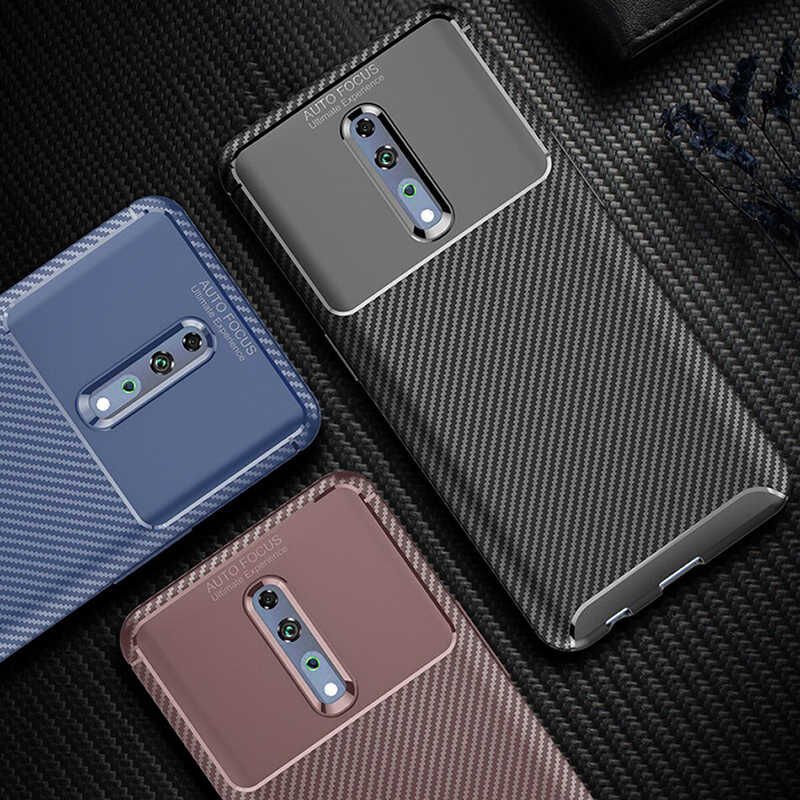 Oppo Reno Z Kılıf Kamera Çıkıntılı Karbon Fiber Dokulu Renk Atmaz Kapak (NEGRO) Kahverengi