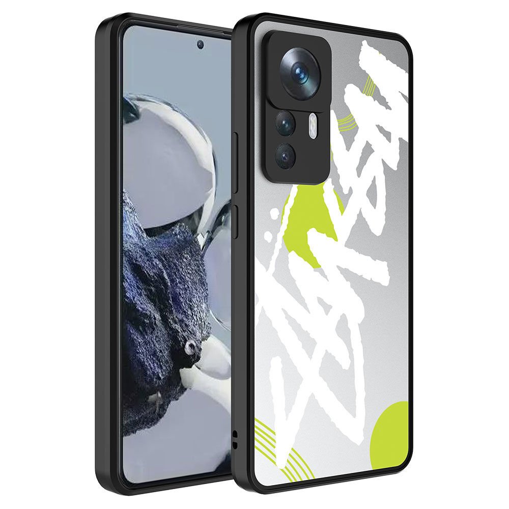 Xiaomi Mi 12T Kılıf Aynalı Desenli Kamera Korumalı Parlak Renkli Sert Kapak (Mirror) Yazı