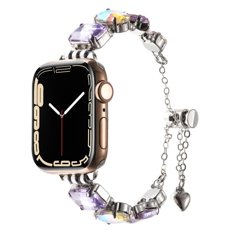 Apple Watch 44mm HEPTEKİLETİŞİM KRD-115 Renkli Taş Tasarımlı Kordon