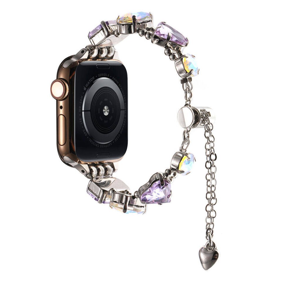 Apple Watch 44mm HEPTEKİLETİŞİM KRD-115 Renkli Taş Tasarımlı Kordon