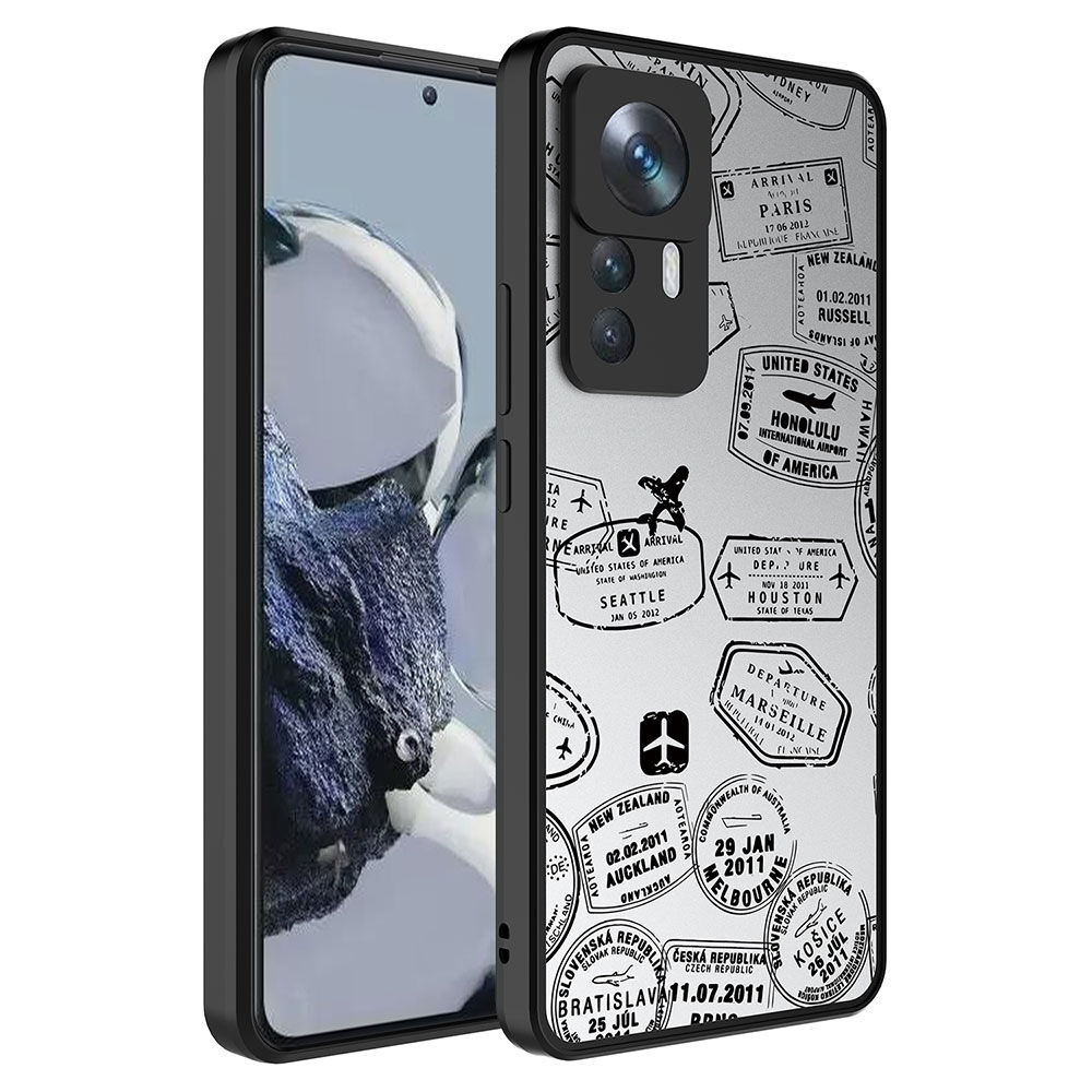 Xiaomi Mi 12T Kılıf Aynalı Desenli Kamera Korumalı Parlak Renkli Sert Kapak (Mirror) Seyahat