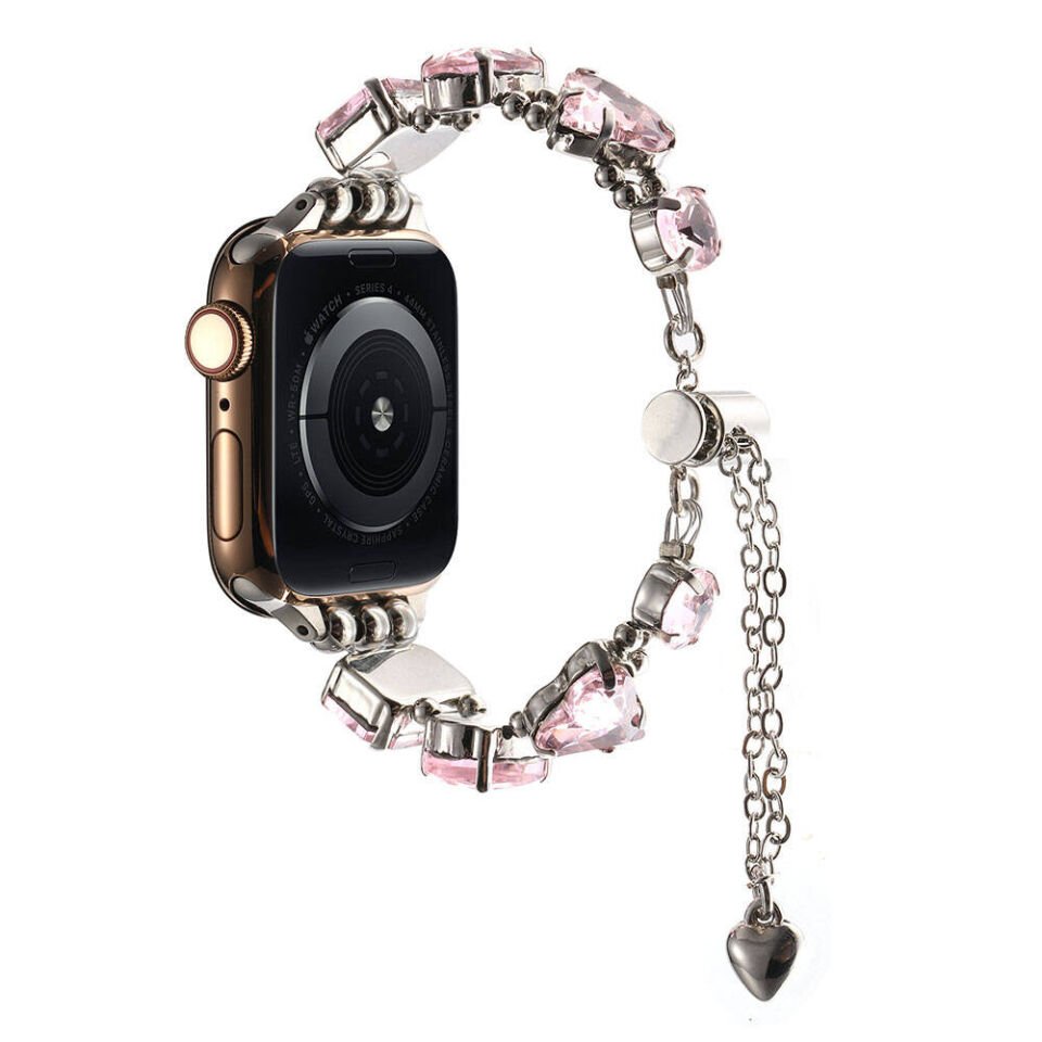 Apple Watch 7 45mm HEPTEKİLETİŞİM KRD-115 Renkli Taş Tasarımlı Kordon