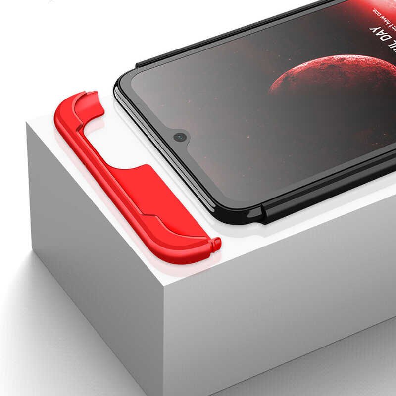 Samsung Galaxy A12 Kılıf 360 Tam Koruma Ön Ve Arka Sert Mika Kapak Orjinal Ays Gkk Kapak Kırmızı