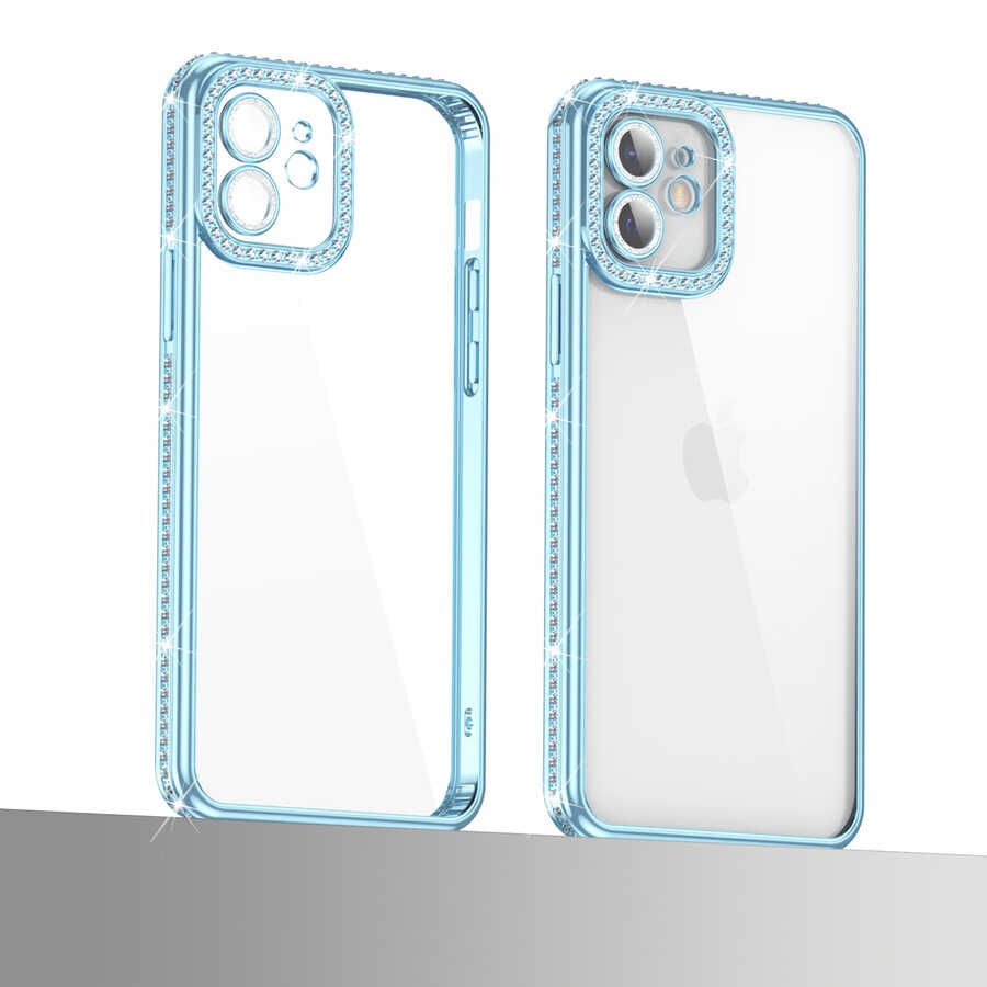Apple iPhone 11 Kılıf Kamera Korumalı Taşlı HEPTEKİLETİŞİM Mina Kapak