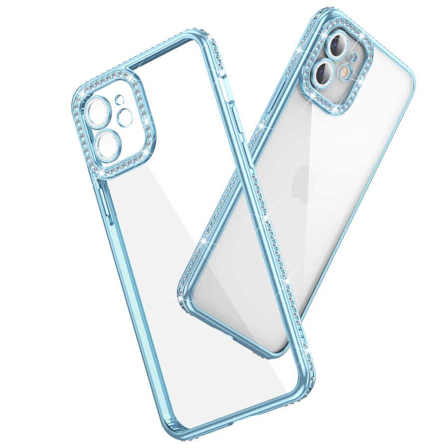 Apple iPhone 11 Kılıf Kamera Korumalı Taşlı HEPTEKİLETİŞİM Mina Kapak