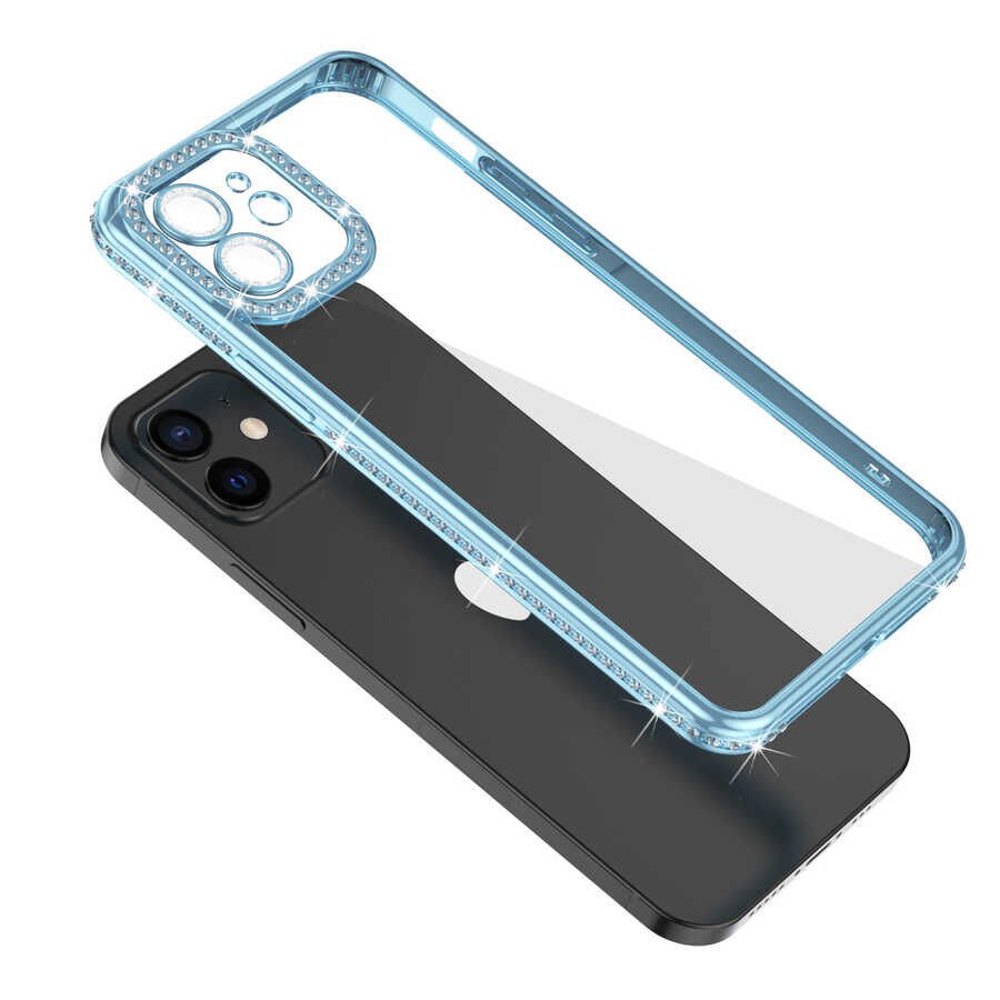 Apple iPhone 11 Kılıf Kamera Korumalı Taşlı HEPTEKİLETİŞİM Mina Kapak