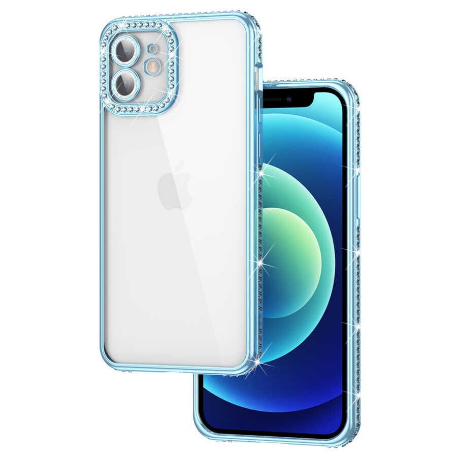 Apple iPhone 11 Kılıf Kamera Korumalı Taşlı HEPTEKİLETİŞİM Mina Kapak