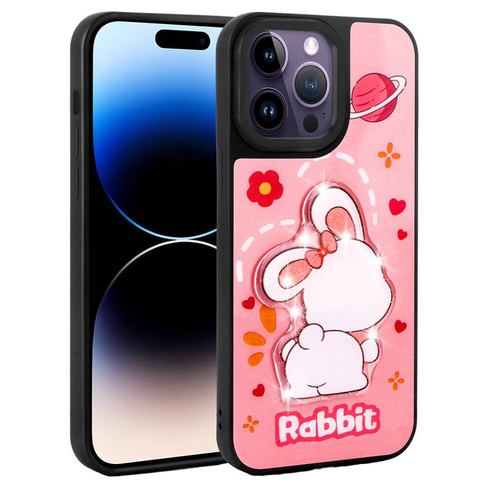Apple iPhone 14 Pro Kılıf Parlayan Kabartmalı İkonik Figürlü HEPTEKİLETİŞİM Amas Silikon Kapak