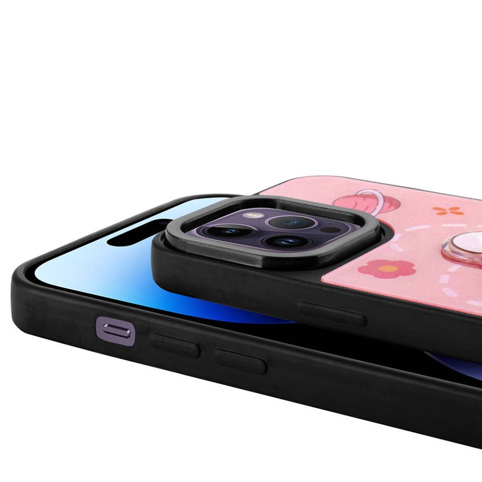 Apple iPhone 14 Pro Max Kılıf Parlayan Kabartmalı İkonik Figürlü HEPTEKİLETİŞİM Amas Silikon Kapak