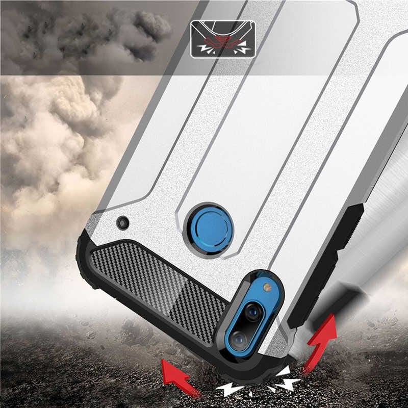 Xiaomi Redmi Note 7 Kılıf Armor Köşe Korumalı Çift Katman Tank Zırh Kapak (CRASH) Gri