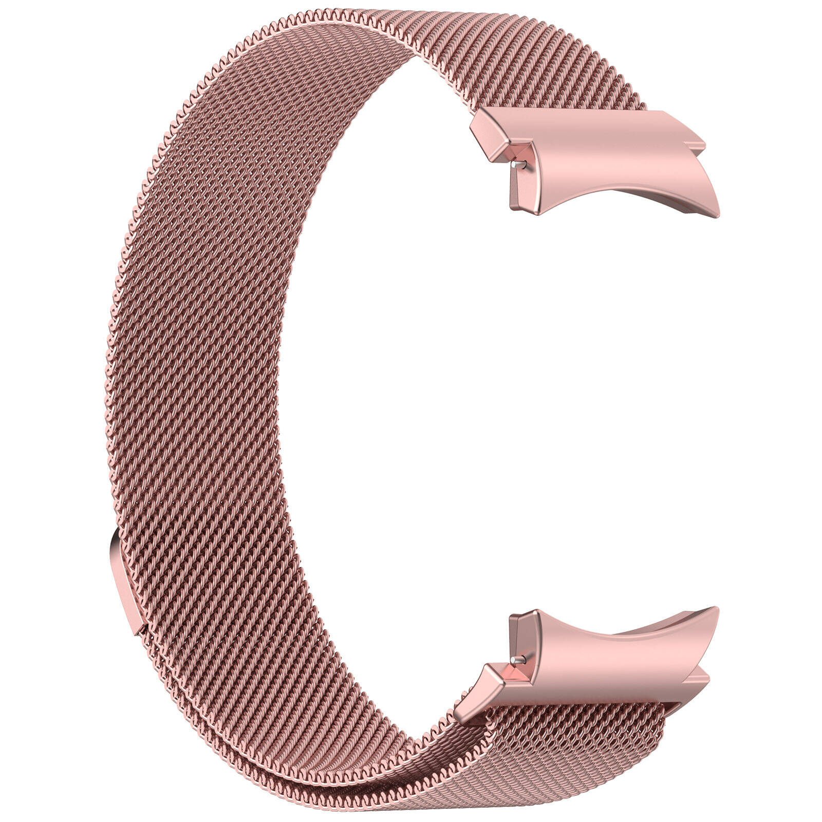 Samsung Galaxy Watch 6 Classic 43mm Metal Kordon Tel Örgü İşlemeli Tasarım (KRD-01) Pembe