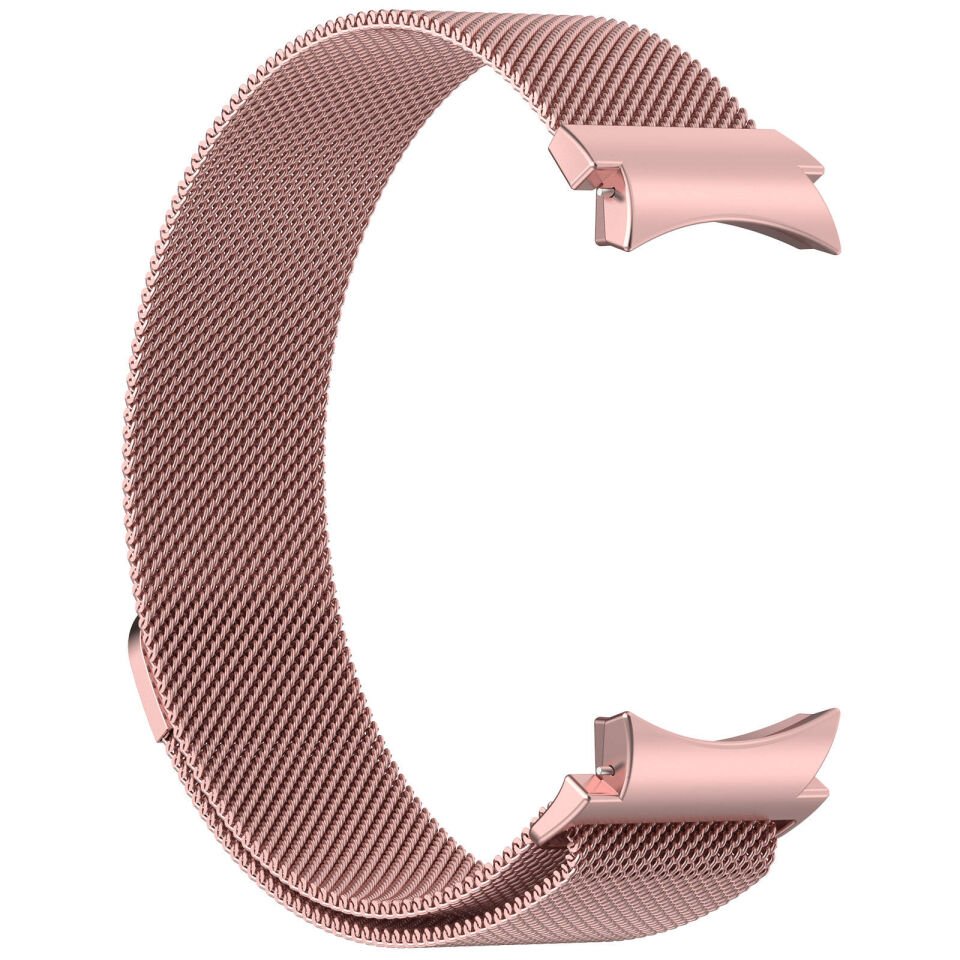 Samsung Galaxy Watch 6 Classic 43mm Metal Kordon Tel Örgü İşlemeli Tasarım (KRD-01) Pembe