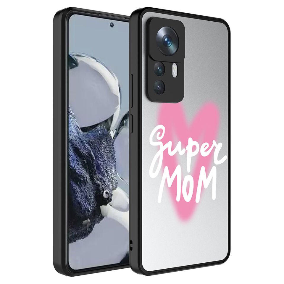 Xiaomi Mi 12T Pro Kılıf Aynalı Desenli Kamera Korumalı Parlak Renkli Sert Kapak (Mirror) Süper Anne