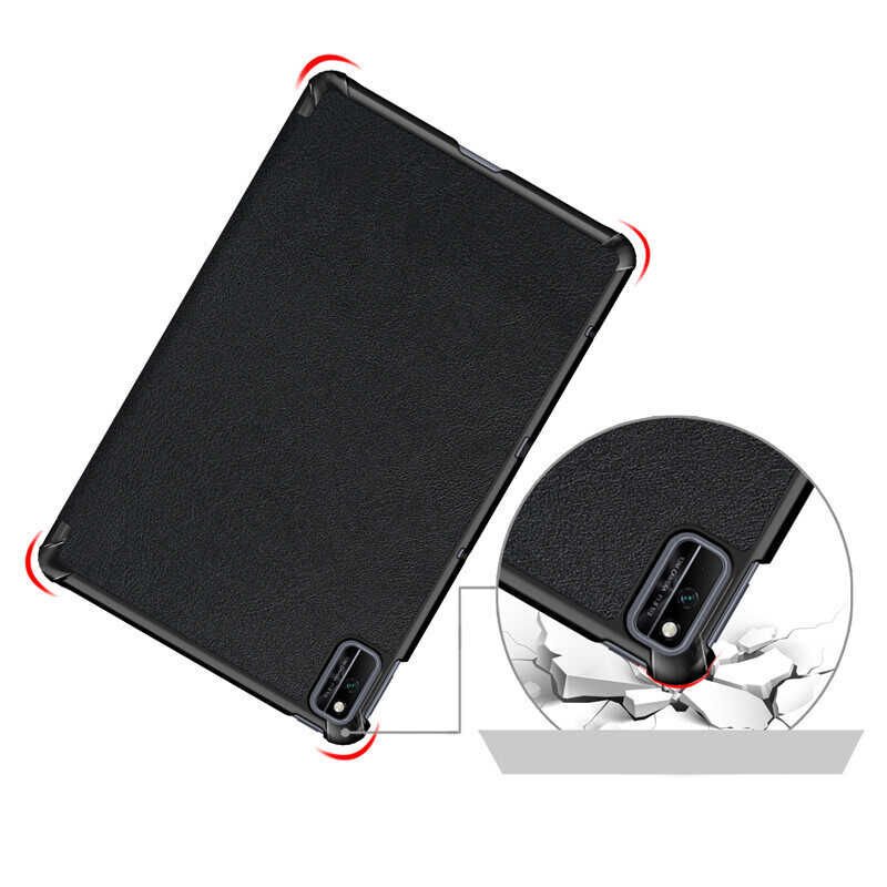 Huawei MatePad 10.4 Kılıf Arkası Silikon Pu Deri 360 Koruma (SC.) Lacivert