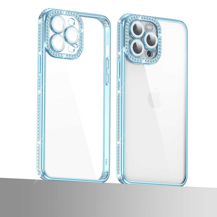 Apple iPhone 13 Pro Max Kılıf Kamera Korumalı Taşlı HEPTEKİLETİŞİM Mina Kapak