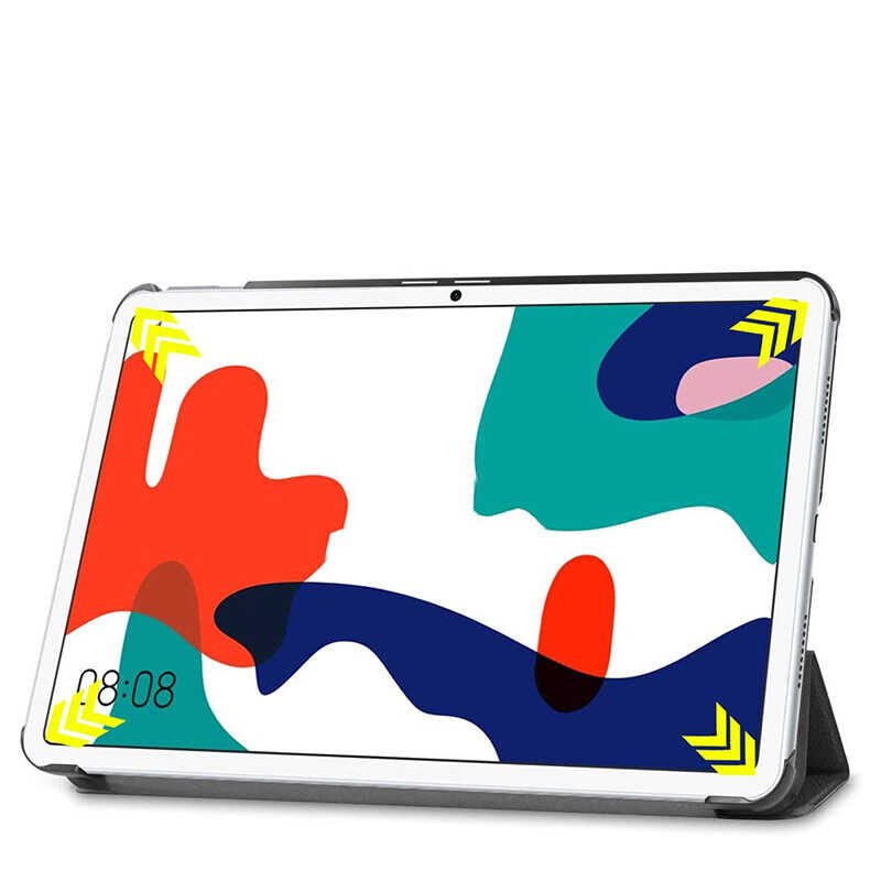 Huawei MatePad 10.4 Kılıf Arkası Silikon Pu Deri 360 Koruma (SC.) Mor