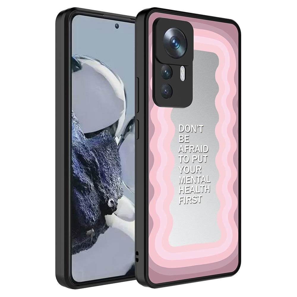 Xiaomi Mi 12T Pro Kılıf Aynalı Desenli Kamera Korumalı Parlak Renkli Sert Kapak (Mirror) Ayna