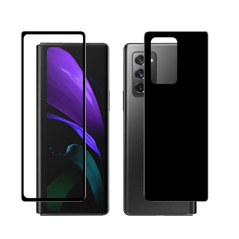 Galaxy Z Fold 2 HEPTEKİLETİŞİM Ön Arka 5D Full Yapışkanlı Temperli Ekran Koruyucu