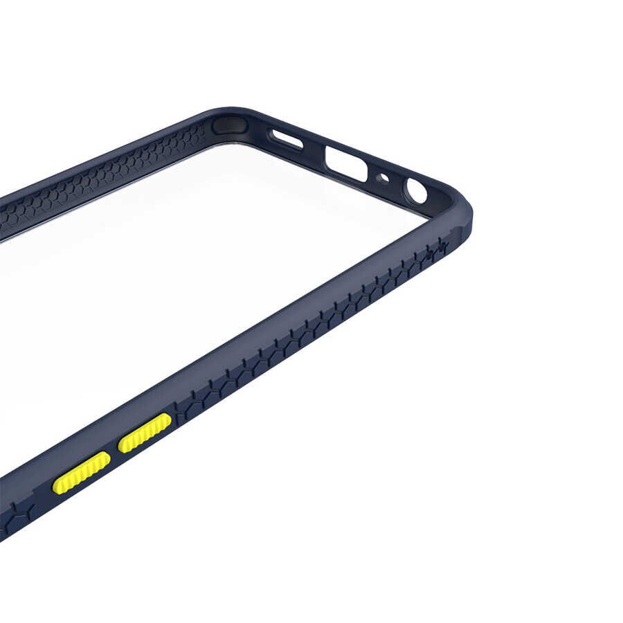 Oppo A74 4G Kılıf Köşe Ve Kamera Korumalı Arkası Şeffaf Renkli Tuşlu Kapak (KAFF) Siyah