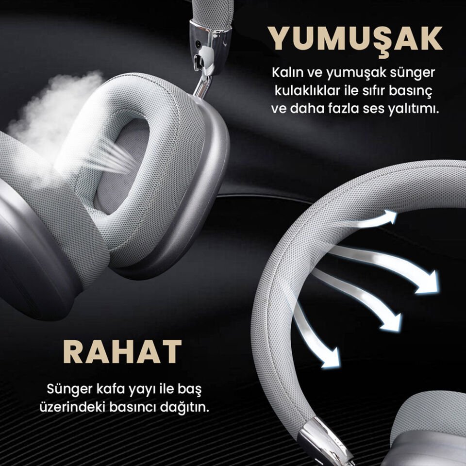 Hafif ve Portatif Kolayca Katlanıp Taşınabilir Dizayn (B35 Kulak Üstü Bluetooth Kulaklık) Kırmızı