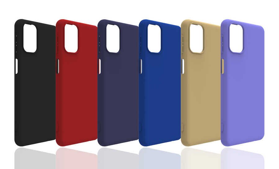 Samsung Galaxy M31S Kılıf Kamera Korumalı Esnek Renkli Silikon Kapak (Biye) Mor