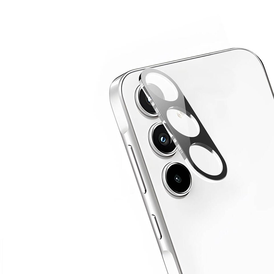 Samsung Galaxy A35 Kamera Lens Koruyucu Siyah Çerçeveli Korunaklı (3D K.C) Siyah