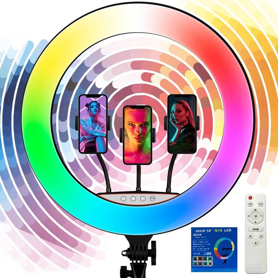 HEPTEKİLETİŞİM RGB Light 45cm Işıklı Telefon Tutucu Ring Light