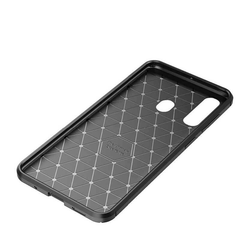 Samsung Galaxy A20S Kılıf Kamera Çıkıntılı Karbon Fiber Dokulu Renk Atmaz Kapak (NEGRO) Siyah