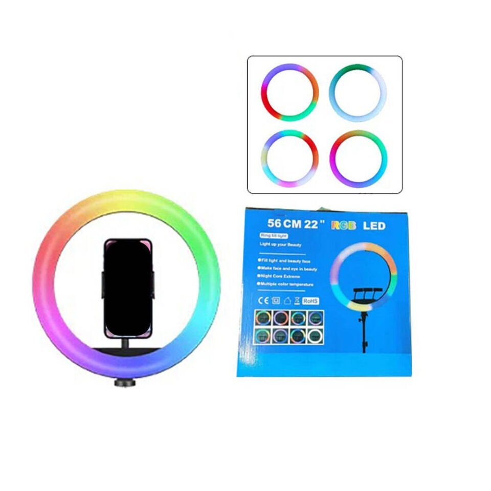 HEPTEKİLETİŞİM RGB Light 56cm Işıklı Telefon Tutucu Ring Light