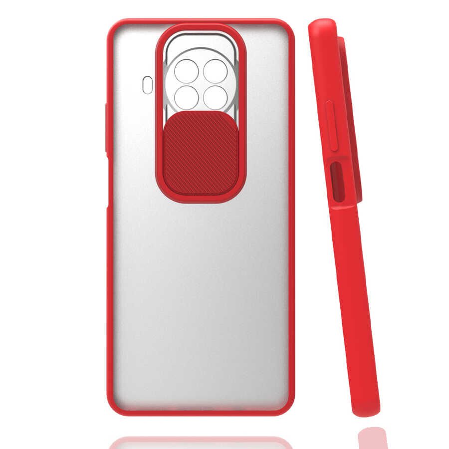 Xiaomi Mi 10T Lite 5G Kılıf Slayt Sürgülü Kamera Korumalı Renkli Silikon Kapak Koyu Yeşil