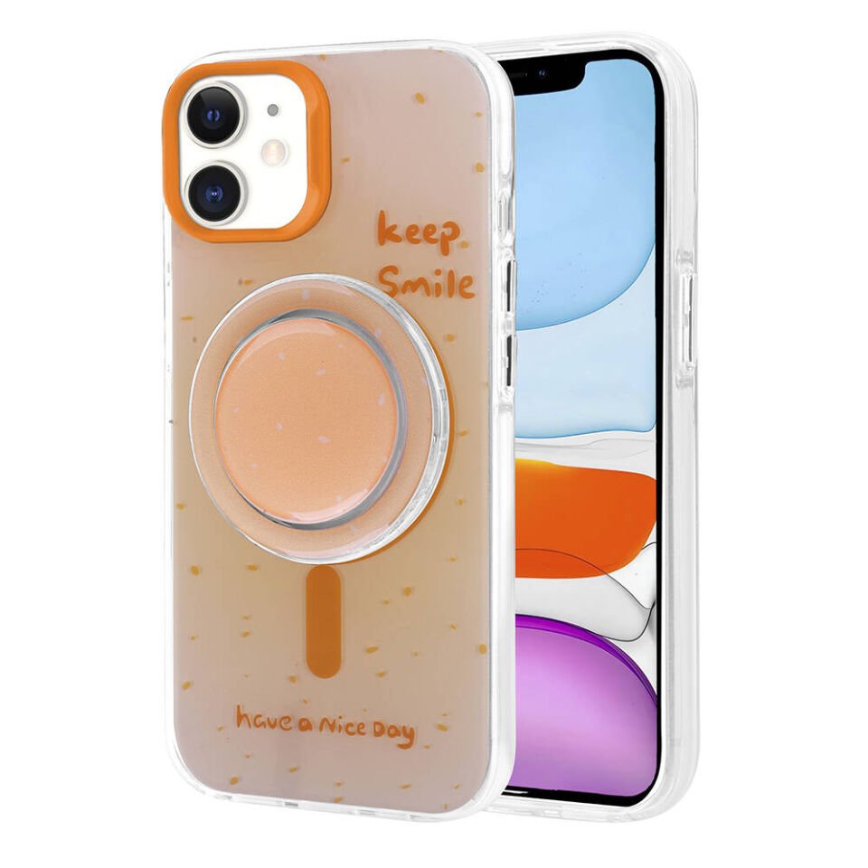Apple iPhone 11 Kılıf Magsafe Şarj Özellikli Tak-Çıkar Pop Soketli Kapak (Tktok) Yeşil
