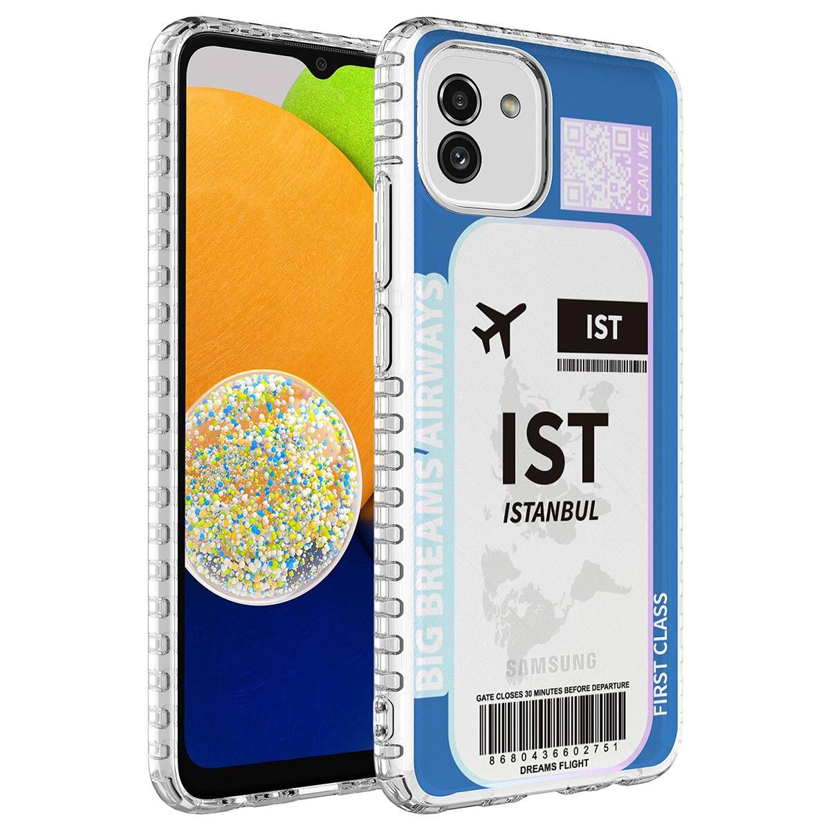 Samsung Galaxy A04 Kılıf Kamera Çıkıntılı Airbag Kenarlı Darbe Emici Desenli Kapak (ELEGANS) NO4