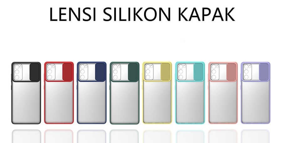 Samsung Galaxy S20 FE Kılıf Slayt Sürgülü Kamera Korumalı Renkli Silikon Kapak Lila
