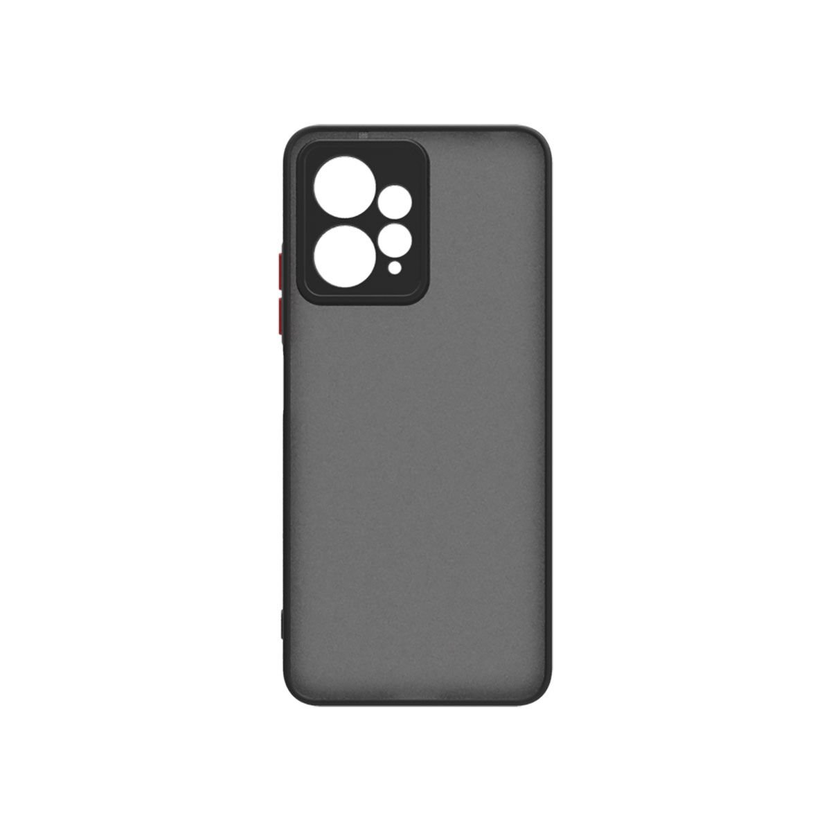 Xiaomi Redmi Note 12 4G Kılıf Mat Kamera Korumalı Renkli Tuşlu Sert Silikon Kapak (HUX) Siyah
