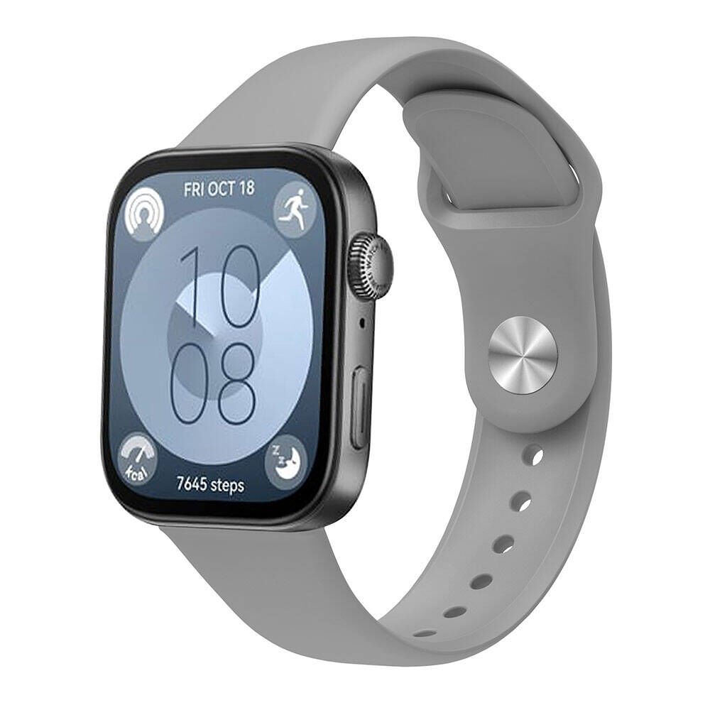 Huawei Watch Fit 3 22mm Silikon Kordon Mat ve Esnek Yapılı Tasarım (KRD-11) Gri