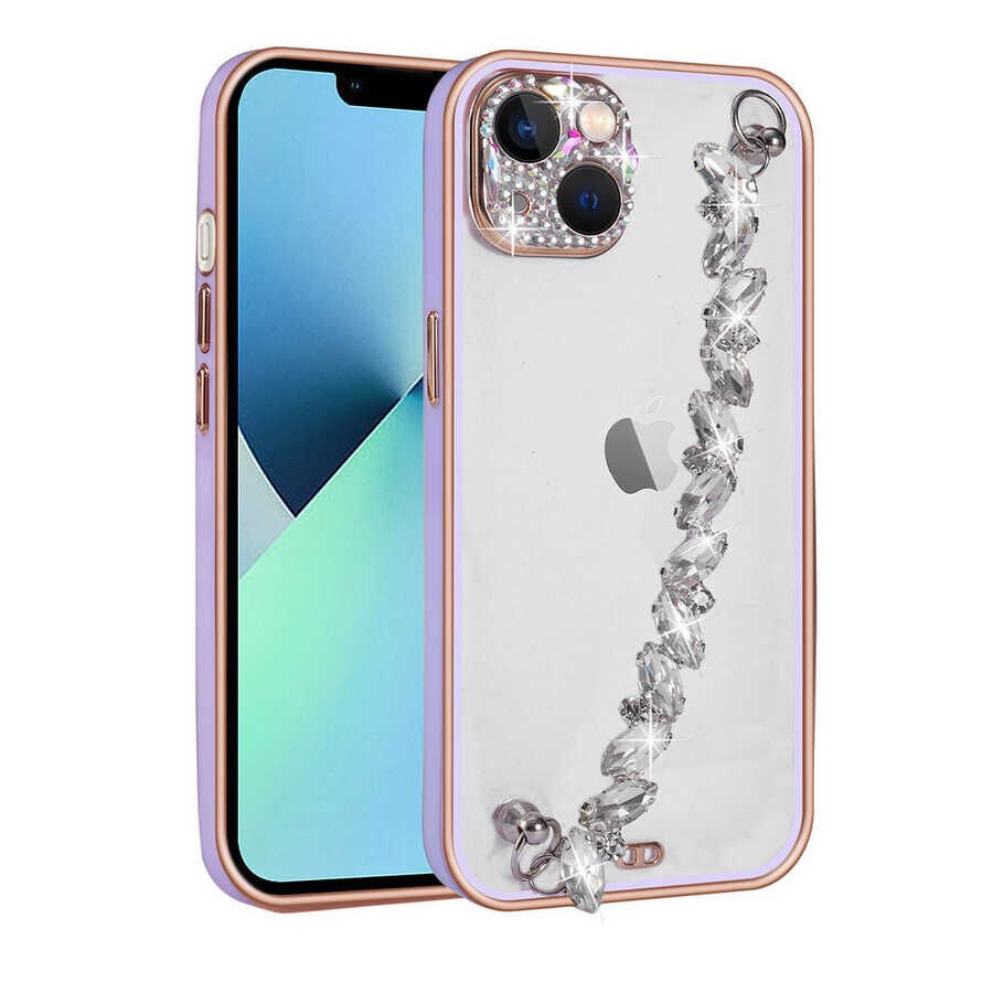 Apple iPhone 13 Kılıf Taş Süslemeli Kamera Korumalı El Tutamaçlı HEPTEKİLETİŞİM Blazer Kapak