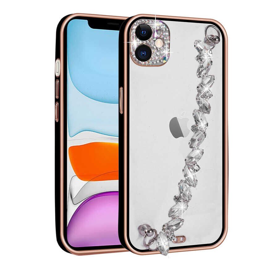 Apple iPhone 12 Kılıf Taş Süslemeli Kamera Korumalı El Tutamaçlı HEPTEKİLETİŞİM Blazer Kapak