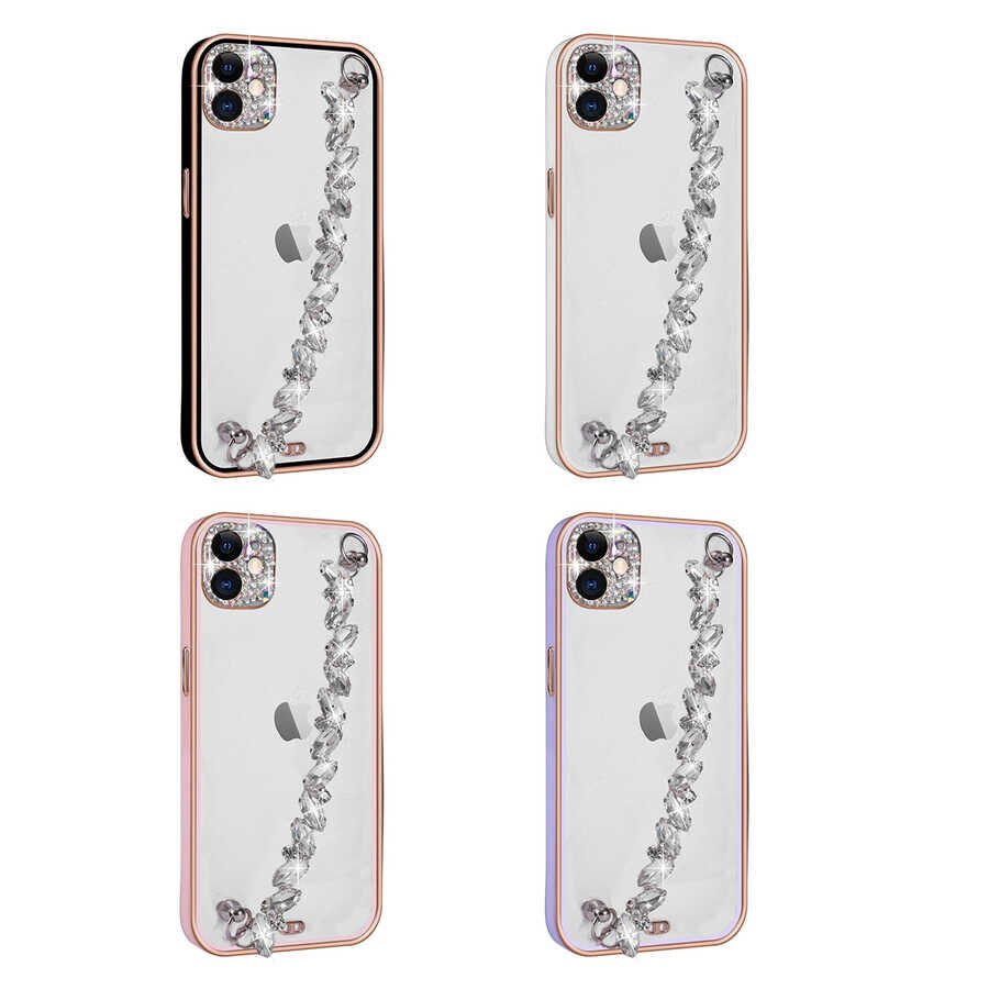 Apple iPhone 12 Kılıf Taş Süslemeli Kamera Korumalı El Tutamaçlı HEPTEKİLETİŞİM Blazer Kapak