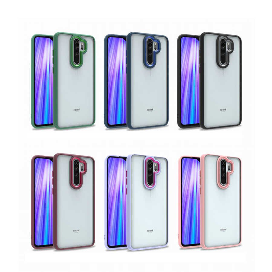 Xiaomi Redmi Note 8 Pro Kılıf Kamera Çıkıntılı Arkası Şeffaf Hassas Tuşlu Kenarlı Kapak (Flora) Yeşil