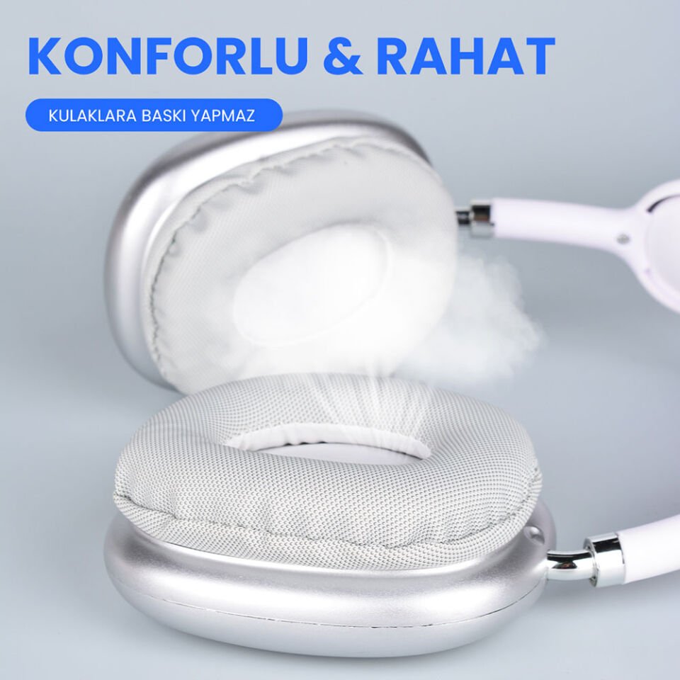 Hafif ve Portatif Kolayca Katlanıp Taşınabilir Dizayn (P94 Kulak Üstü Bluetooth Kulaklık) Mavi