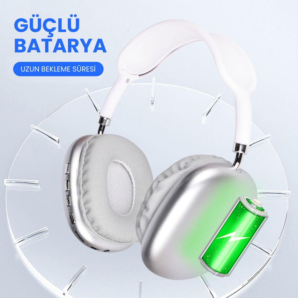 Hafif ve Portatif Kolayca Katlanıp Taşınabilir Dizayn (P94 Kulak Üstü Bluetooth Kulaklık) Mavi