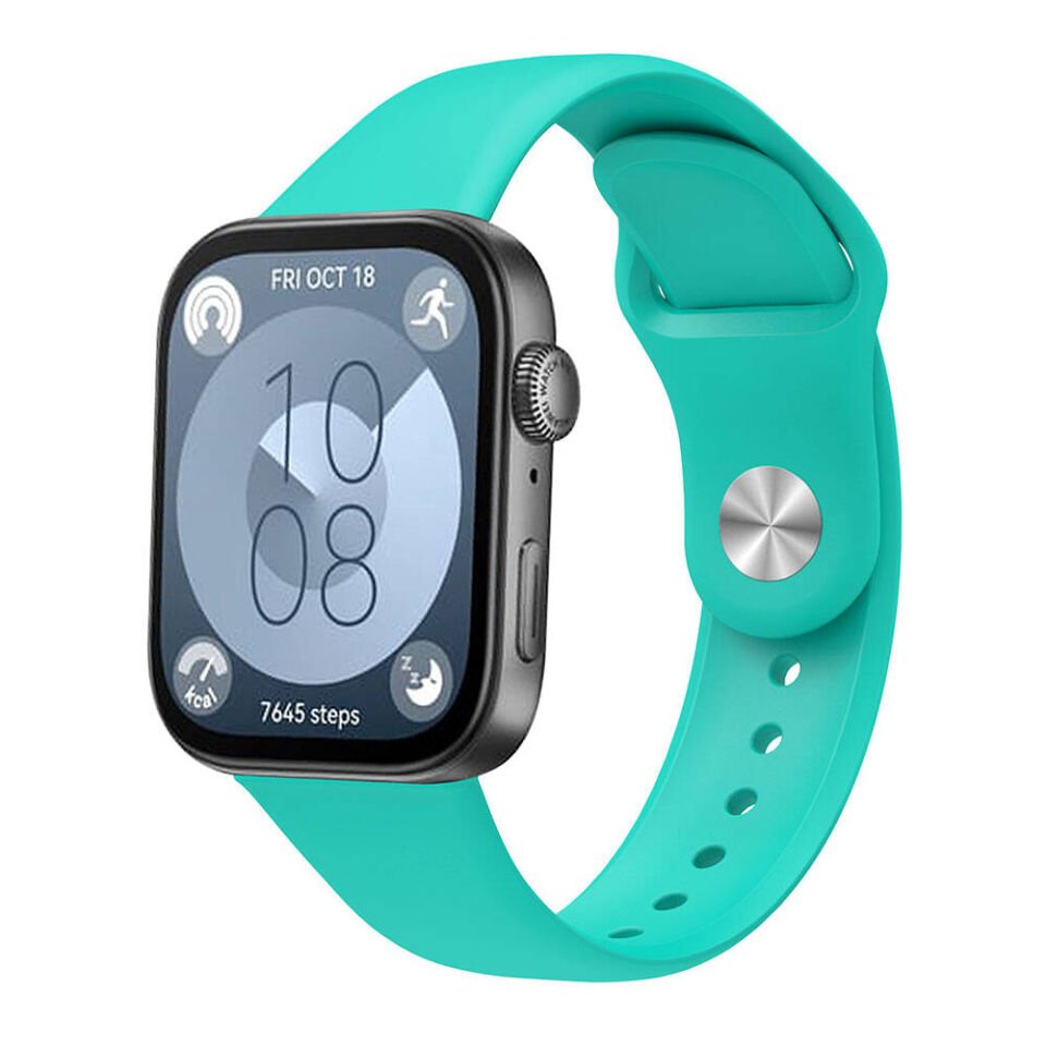Huawei Watch Fit 3 22mm Silikon Kordon Mat ve Esnek Yapılı Tasarım (KRD-11) Turkuaz