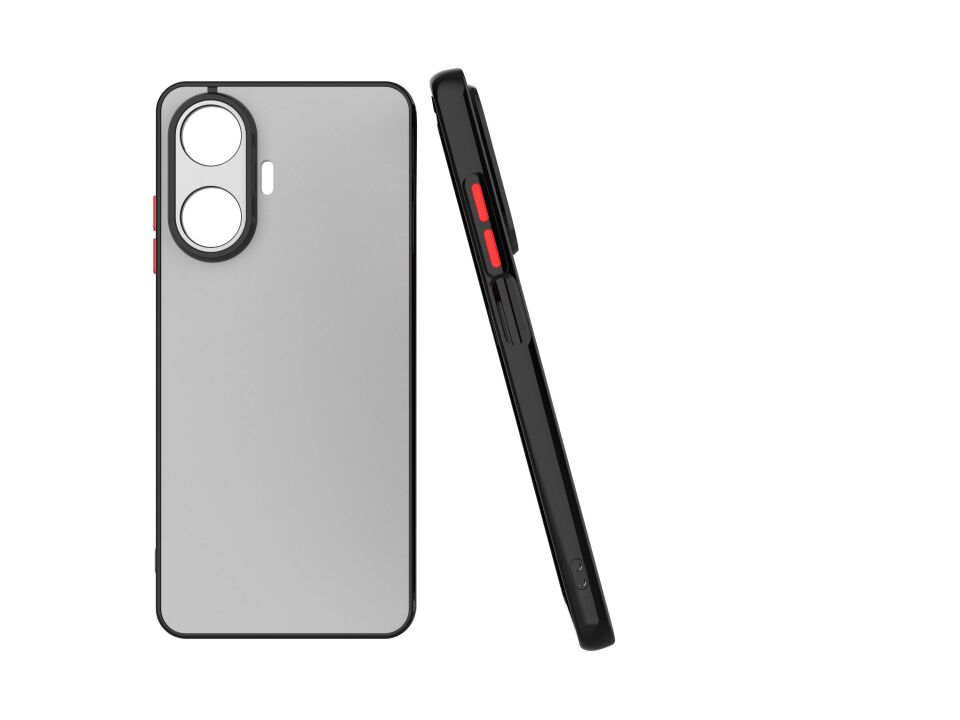 Realme C55 Kılıf Mat Kamera Korumalı Renkli Tuşlu Sert Silikon Kapak (HUX) Lacivert