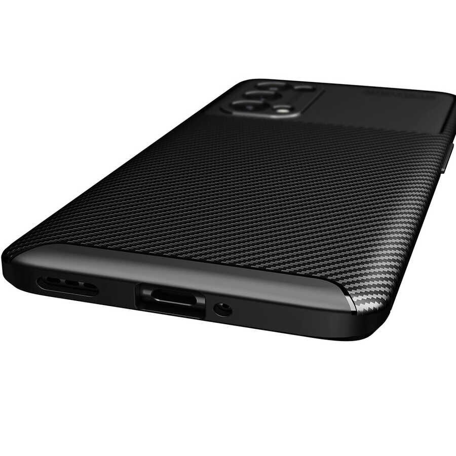 Oppo Reno 5 5G Kılıf Kamera Çıkıntılı Karbon Fiber Dokulu Renk Atmaz Kapak (NEGRO) Kahverengi