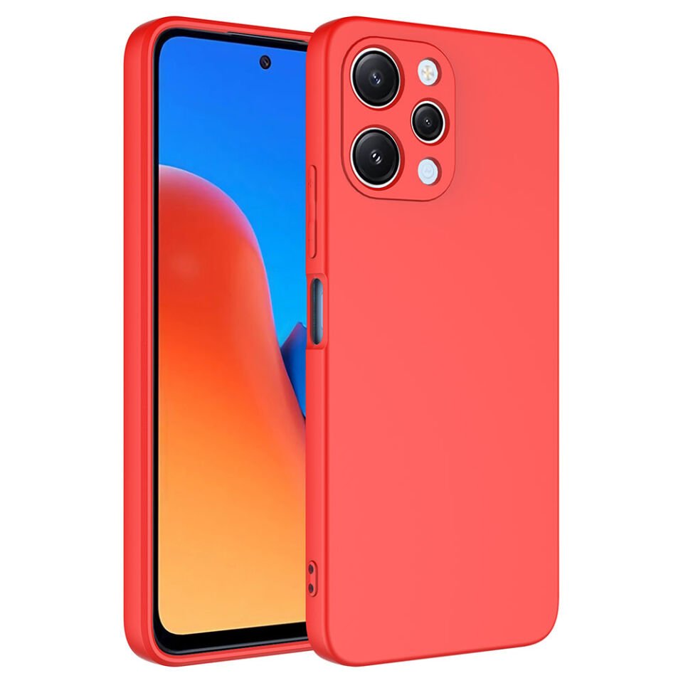 Xiaomi Redmi 12 Kılıf Kadife İç Yüzey Yumuşak Dokulu Kamera Korumalı Kapak (MARA) Kırmızı