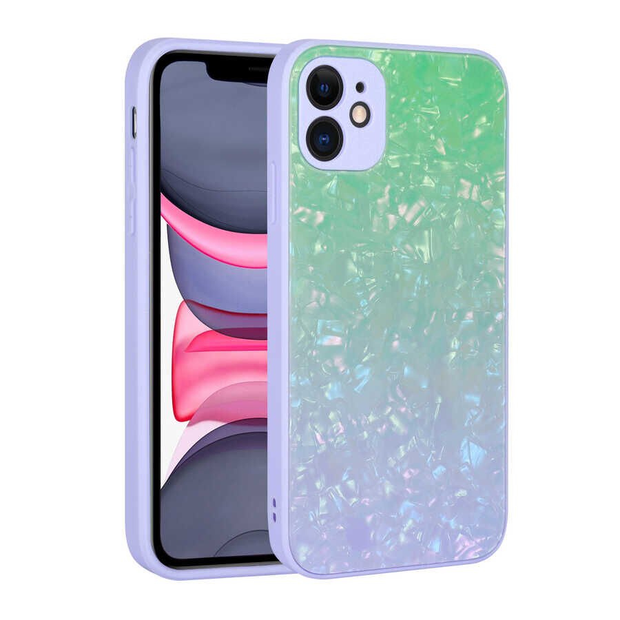 Apple iPhone 11 Kılıf Renk Geçişli Mermer Desenli Sert Silikon HEPTEKİLETİŞİM Granit Kapak